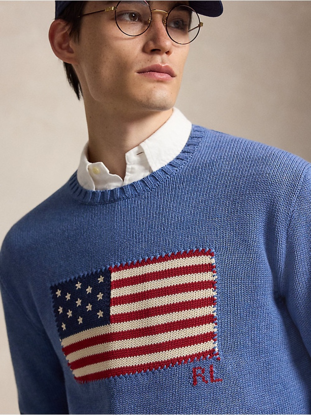 Polo Ralph Lauren The Iconic Flag sweater COLOR:
Blue Borage Heather